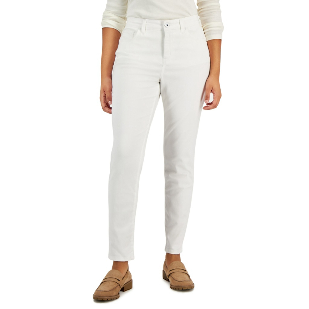Style & Co Women's Size 18L Bright White Curvy-Fit Mid-Rise Skinny Jeans NWT